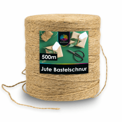 OfficeTree 500m Jutegarn 2mm - Bastelschnur - Kordel Natur - Paketschnur Naturfaser - Juteschnur - Juteband für Gartenbedarf zum Geschenk verpacken Dekoration - Jute Schnur basteln - Jute Twine Angebot bei HelloDeals