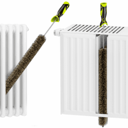 Heizkörperbürste 81cm Wildschweinborsten Heizungsbürste Lange Flexible Heizkörperbürste mit gedrehtem Draht &Silikonschutzschlauch, Ideal für die Reinigung von Flachheizkörper Angebot bei HelloDeals