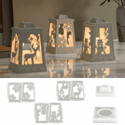 Silikonform Weihnachten Laterne, Silikonformen Gießformen Weihnachten Kerzenhalter Gips Zum Gießen Laterne,Gießformen Silikon Weihnachten Elch Schneeflocken Schneemann Kerzenhalter für Weihnachtsdeko Angebot bei HelloDeals