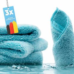Mikrofaser Super Saugtuch/Staubtuch – 3er Set – Effiziente, Chemiefreie Reinigung mit Super Saugkraft – Microfaser-Trockentuch, Staubmagnet | Autopflege – auch als 10er-Pack wählbar Angebot bei HelloDeals