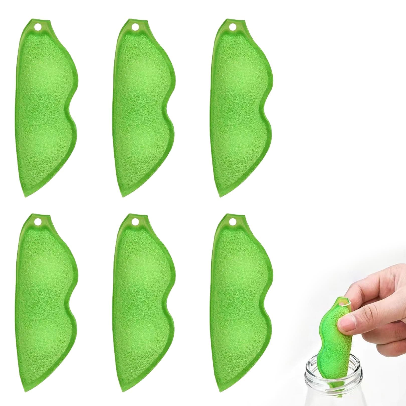 Magic Beans Flaschenreiniger,Magic Beans, 6 Stück Beans Bottle Cleaning Sponge,Reinigungsbürste,Magic Beans Bottle Cleaner Sponge,Küchenschwämme in Erbsenform,für die Lnnenreinigung von Flaschen Angebot bei HelloDeals
