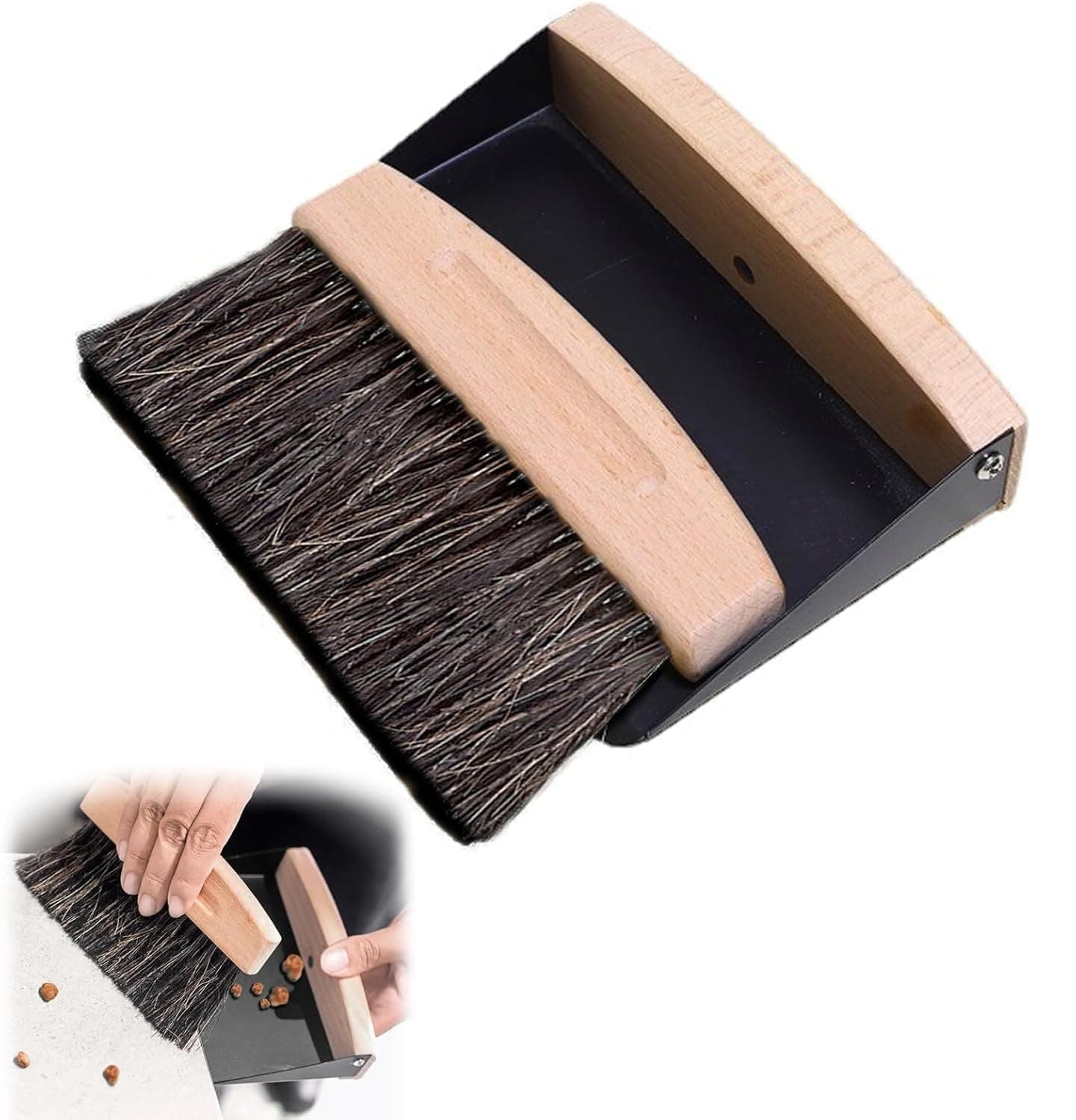 2 Stücke Tischbesen Besen und Kehrschaufel Set,Mini Besen Tischfeger,Handbesen mit Schaufel Tragbare Tischplatte Kehrschaufel für Küche Wohnzimmer Holzfarbe Angebot bei HelloDeals