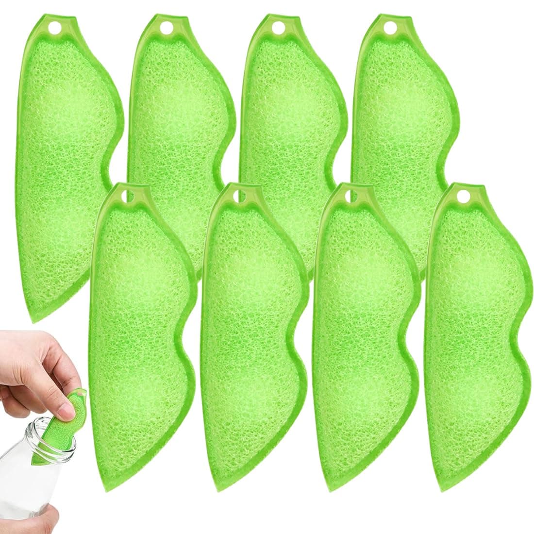 8 Stück Magic Beans Bottle Cleaner Sponge, Küchenschwämme in Erbsenform Angebot bei HelloDeals