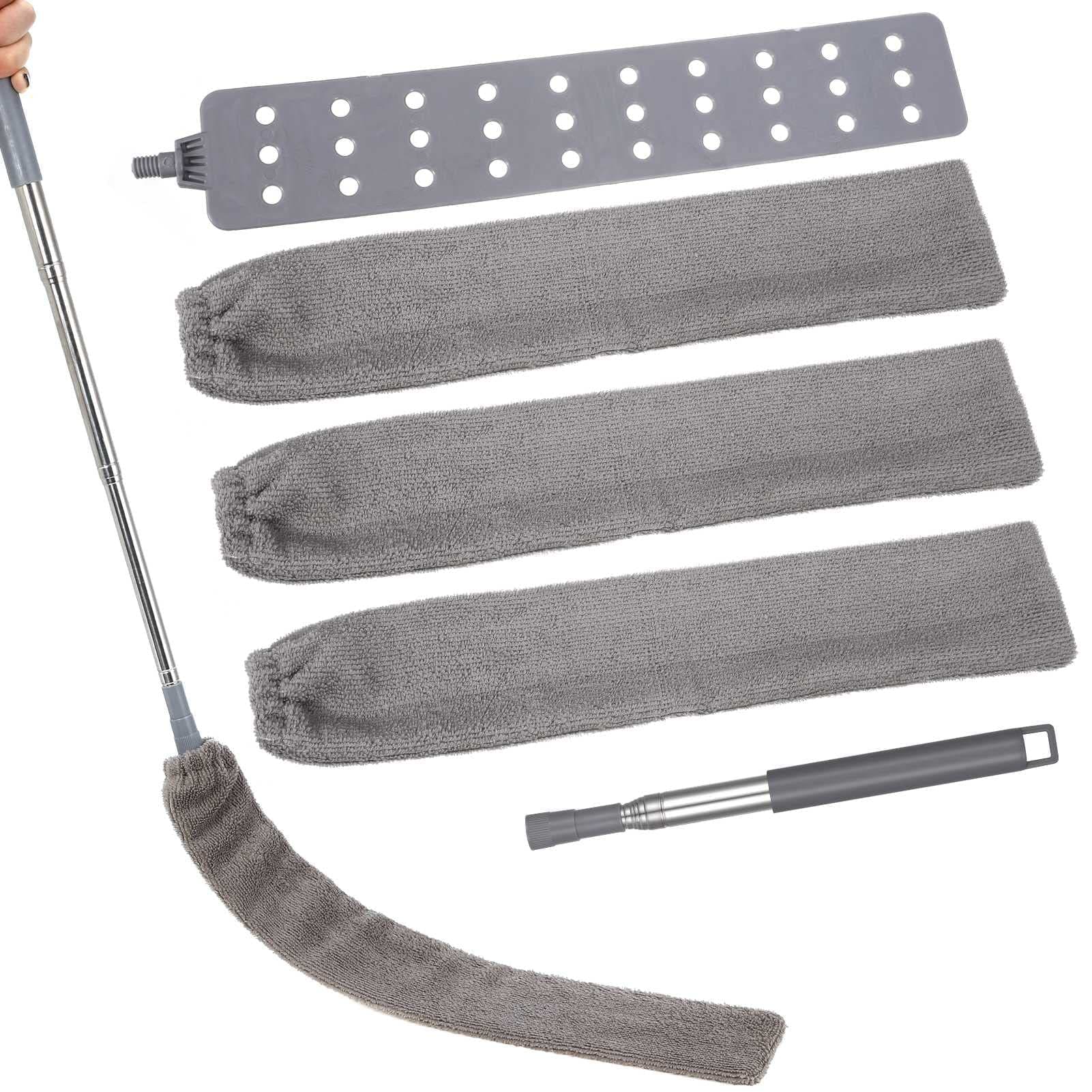 Einziehbarer Spalt-Staubreiniger mit 4 Abwaschbaren Tüchern, Mikrofaser-Handstaubwedel, dehnbarer Staubwedel mit Edelstahl-Teleskopstange, Mikrofaser-Eckbesen Angebot bei HelloDeals