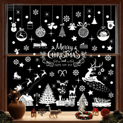236 Stück Fensterbilder Weihnachten, Schneeflocken Fensterdeko Weihnachtsmann Selbstklebend Fensterbilder für Weihnachts, Fensterfolie Winter pvc aufkleber Fenster Weihnachts deko (Weihnachten B) Angebot bei HelloDeals