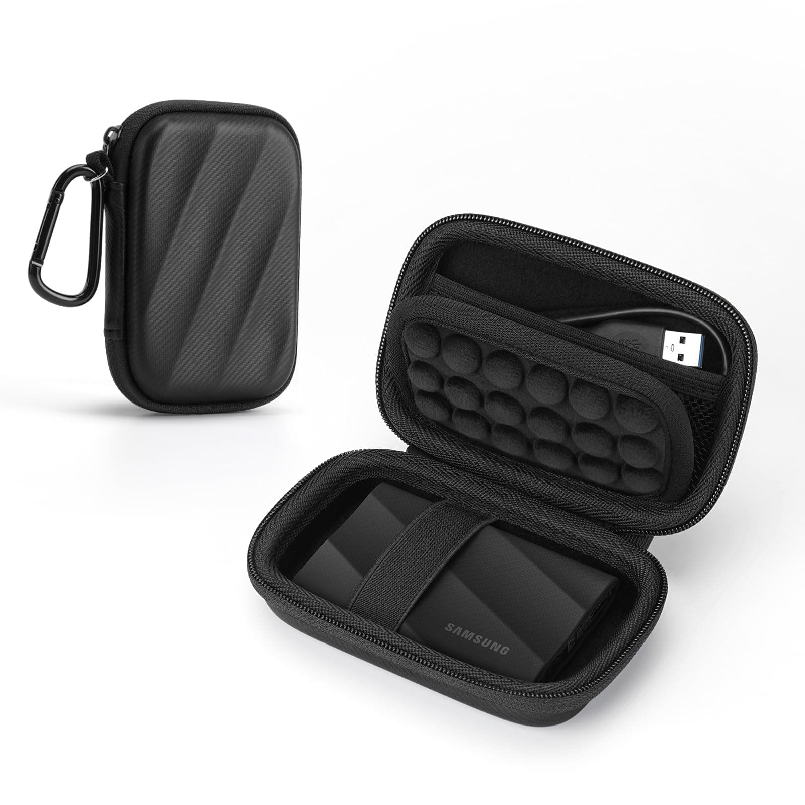 SSD Tasche für Samsung T9/T7 Shield/T7/T7 Touch, Externe Festplatte SSD 1TB, 2TB, 4TB Harte Tragetasche Hülle Case Reise Tragen Etui (Schwarz) Angebot bei HelloDeals