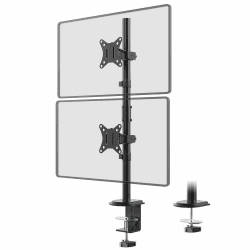 Monitor Halterung 2 Monitore, Extra hohe 80cm Pole Vertical Stack Bildschirmhalterung für 17-32 Zoll Monitore bis zu 9kg, Dualer Monitorständer mit Schwenk-Neige-Drehung Schwarz 17-32 inch Angebot bei HelloDeals
