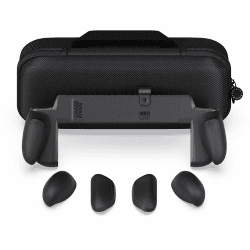 by Skull & Co. NeoGrip Bundle for Nintendo Switch 2: An Ergonomic Grip Hard Shell Handheld Case with Replaceable Grips [to fit All Hands Sizes] [with Carrying Case]- Black Angebot bei HelloDeals