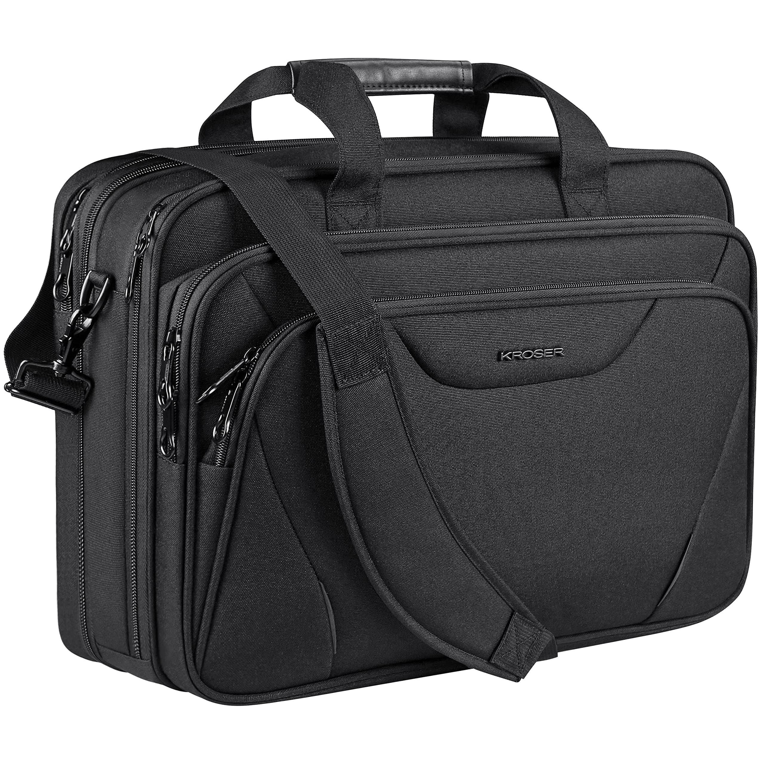 KROSER 18 Zoll Handtasche, Laptoptasche bis 17,3 Zoll, wasserdicht, dehnbar, Dokumententasche mit Schultergurt, für Reisen/Geschäft/Schule/Herren/Damen, Laptop Bag Angebot bei HelloDeals