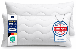 Gentle North Hochwertige Kopfkissen 40x80 cm groß in Hotelqualität - 2er Set Flauschige, gut gefüllte Schlafkissen für Allergiker geeignet (Ökotex 100 Zertifiziert) - 60° Waschbar 2x | 40x80 Angebot bei HelloDeals