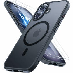 Miracase Magnetisch für iPhone 16 Hülle für Magsafe[mit 2 Schutzglas] Militärschutz Stoßfest Kratzfest Anti-Fingerabdruck Samtige Haptik Dünn Handyhülle für iPhone 16 6,1 Zoll, Schwarz iPhone 16 6,1 Schwarz Angebot bei HelloDeals