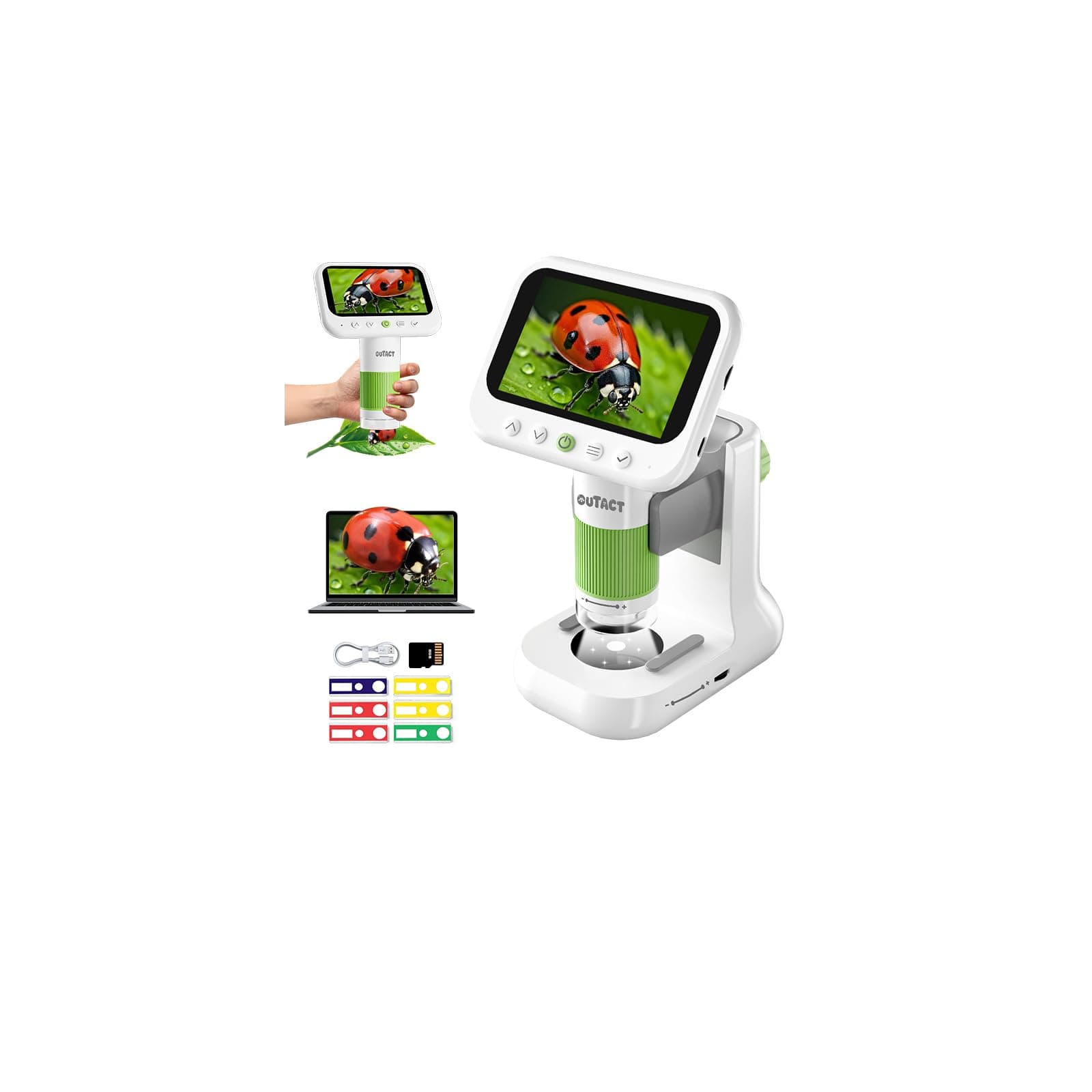 Digital Microscope for Kids, Mikroskop Handy mit 8 Einstellbaren LED Licht, Digital Mikroskop mit 4,3 IPS Bildschirm 1000X Zoom,UnterstüTzt Foto und Videofunktionen, für Geburtstagsgeschenke Weiß Angebot bei HelloDeals