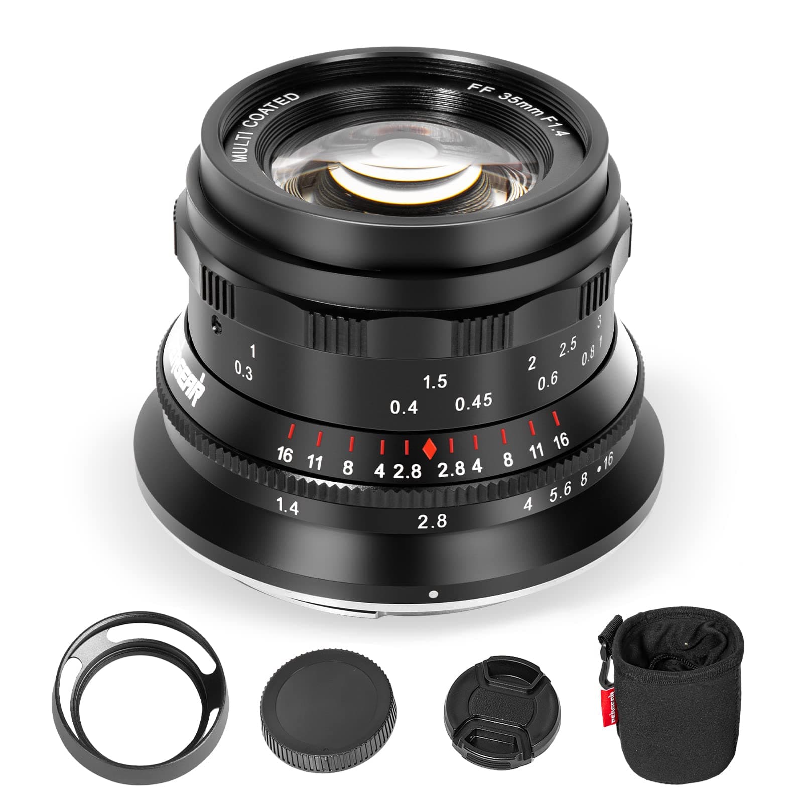 PERGEAR 35mm F1.4 Vollformat-Objektiv mit manuellem Fokus, kompatibel mit Sony E-Mount-Kameras A7RII A7RIII A7RIV A7S A7SII A7SIII A9 A7C A6400 A6000 A6600 A6100 A6500 A6300 (Black) Angebot bei HelloDeals