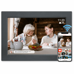 Frameo 10,1 Zoll WiFi Digitaler Bilderrahmen, 1920×1200 HD IPS Touchscreen Elektronischer FotoRahmen mit 16GB Speicher, Auto-Rotat Fotos/Videos sofort über Frameo APP Teilen (Schwarz) 10,1 Zoll Schwarz Angebot bei HelloDeals