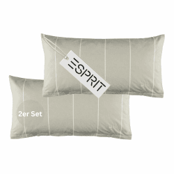 Esprit Home 2er Set Premium Kopfkissenbezug 40x80 Baumwolle - Grau - 2teilig - Kopfkissenbezüge mit Esprit-Logo gestickt - Doubleface - farblich passend zur Bettwäsche mit Reißverschluss 40 x 80 cm 2er Pack Grau Angebot bei HelloDeals