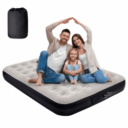 Luftbett 2 Personen, Aufblasen mit 1 klick, Selbstaufblasend Luftmatratze mit Pumpe Doppel Matratze aufblasbar Bett Air Mattress Inflatable with Electric Pump, 198x152 25 x 198 x 152cm Angebot bei HelloDeals