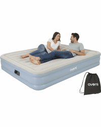 AVENLI Luftmatratze Luftbett selbstaufblasend für 2 Personen 203x152x33cm aufblasbare Matratze Gästebett mit integrierter Pumpe hohe Liegefläche beflockte Oberfläche für Camping & Zuhause Angebot bei HelloDeals