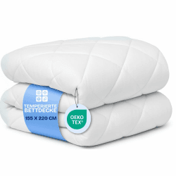 DREAMWAY - Bettdecke 155x220 cm Ganzjahresdecke 4 Jahreszeiten, Steppdecke 300gsm Mikrofaser 155x220cm, Super Weiche Decke Zudecke Schlafdecke Atmungsaktive 155 x 220 Weiß, Oeko-Tex Zertifiziert Angebot bei HelloDeals