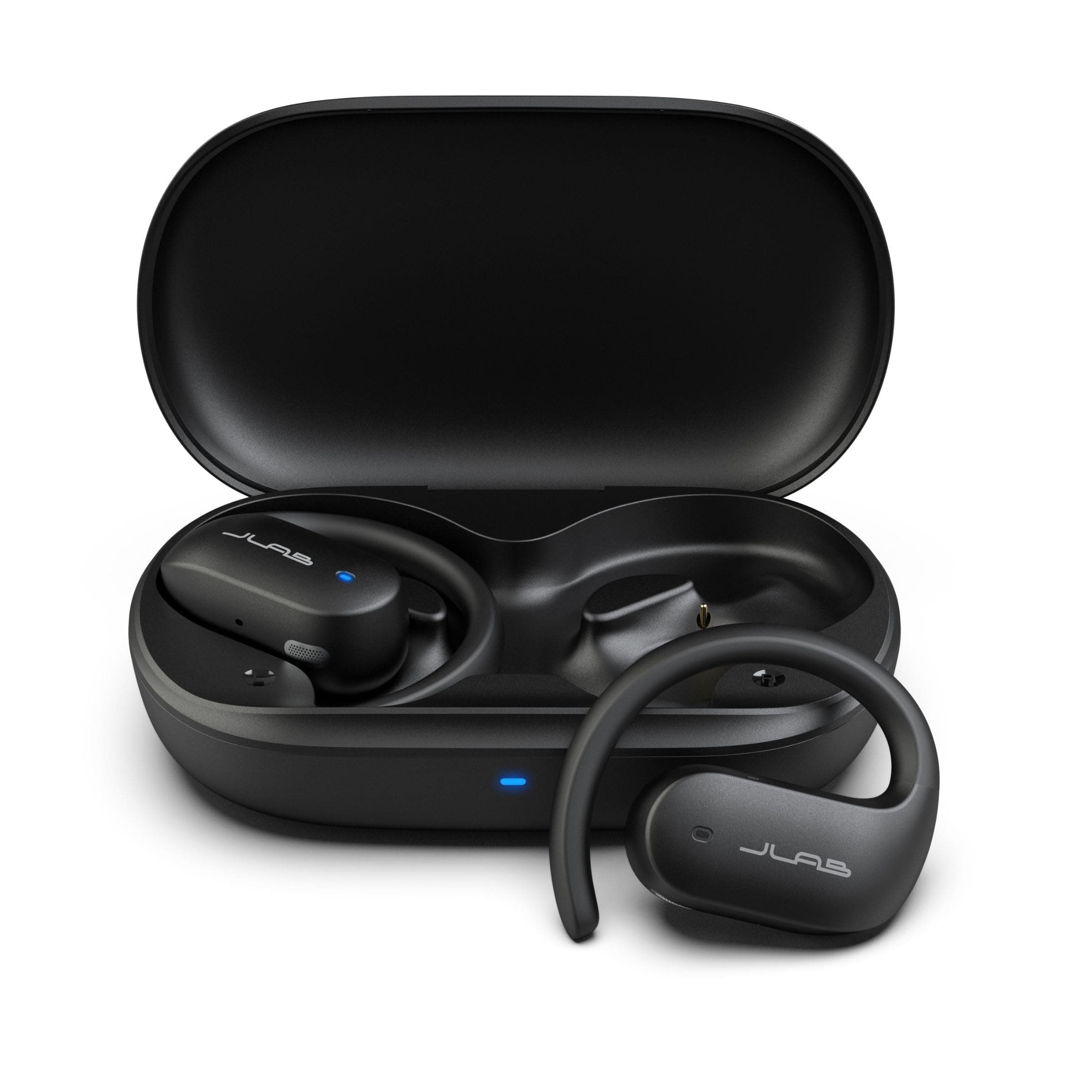 JLab JBuds Open Sport Kopfhörer – Kabellose Open-Ear Sportkopfhörer mit Ohrbügeln, 26 Std. Laufzeit, Bluetooth-Kopfhörer für Läufer und Jogger, IP55 Schweißresistent, Bluetooth Multipoint, Schwarz Angebot bei HelloDeals