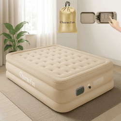 Luftmatratze 2 Personen, Luftbett 2 Personen 200 x 154 x 43cm, Luftmatratze Selbstaufblasend mit Integrierter Pumpe, Aufblasbare Matratze mit Tasche für Camping oder Heimgebrauch (Twin) Angebot bei HelloDeals