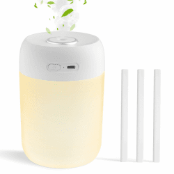Luftbefeuchter für Schlafzimmer Pflanzen Growbox Bedroom Kinderzimmer,Klein Tisch Leise Air Humidifier,Tragbarer Ohne Kabel Mini Raumbefeuchter 650ML white Angebot bei HelloDeals