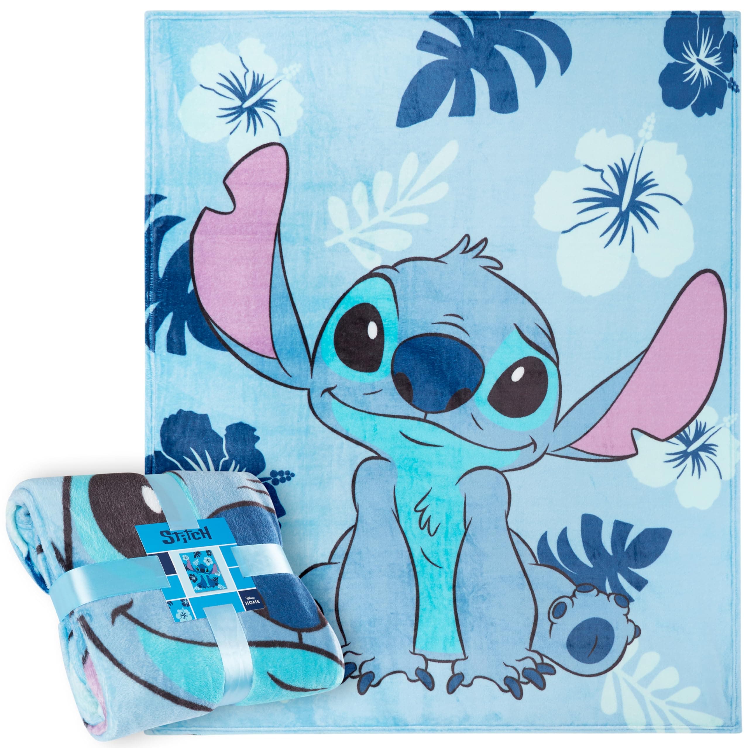 Disney Stitch Fleecedecke Klein Warme Kuscheldecke Flauschig Wohndecke Bunt für Bett, Couch Gemütliche Winter 150x130cm Stitch Geschenke (Hellblau Stitch) Hellblau Stitch 150x130cm Angebot bei HelloDeals