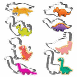 Joyoldelf Dinosaurier Ausstecher Set,Plätzchen Ausstecher, 8 Stück Keksausstecher aus Edelstahl, DIY Fondant Plätzchenausstecher Keksschneider Set für Kinder Geburtstag Dino Party Dekoration M Angebot bei HelloDeals