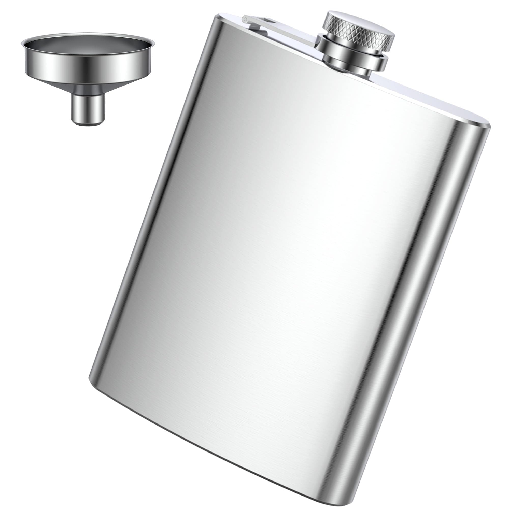 Flachmann Edelstahl, Flachmann Set aus Edelstahl, Aus 304 Edelstahl, für Whiskey, Rum, Wodka, Geeignet für Wandern und Party(8 oz. 220ml), Silber Silber 1 Angebot bei HelloDeals