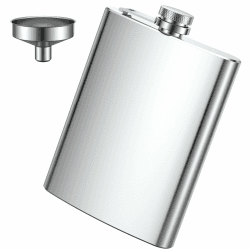 Flachmann Edelstahl, Flachmann Set aus Edelstahl, Aus 304 Edelstahl, für Whiskey, Rum, Wodka, Geeignet für Wandern und Party(8 oz. 220ml), Silber Silber 1 Angebot bei HelloDeals