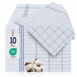BARBONS Geschirrtücher 10er Set - Baumwolle 50x70 cm - Oeko-TEX Zertifiziert - Küchentextiliensets Trockentücher Küchenhandtücher Küchentücher Geschirrhandtücher Waschbar bis 90 C Blau 10 er Blau Angebot bei HelloDeals