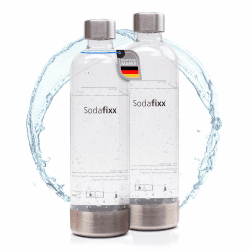 PET Wasserflaschen Doppelpack 2x 0,85L - Ersatzflaschen für Wassersprudler mit Schraubgewinde - kompatibel mit Sodafixx, Aarke Carbonator 2 & 3, Brita SodaONE, Sodapop Cooper & Lucky Moose 2x PET Flaschen Angebot bei HelloDeals