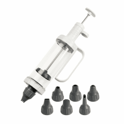 Dr. Oetker Einhand-Garnierspritze für kreative Küchenkünstler – inkl. 6 vielseitige Tüllen, robust & ergonomisch, weiß Angebot bei HelloDeals