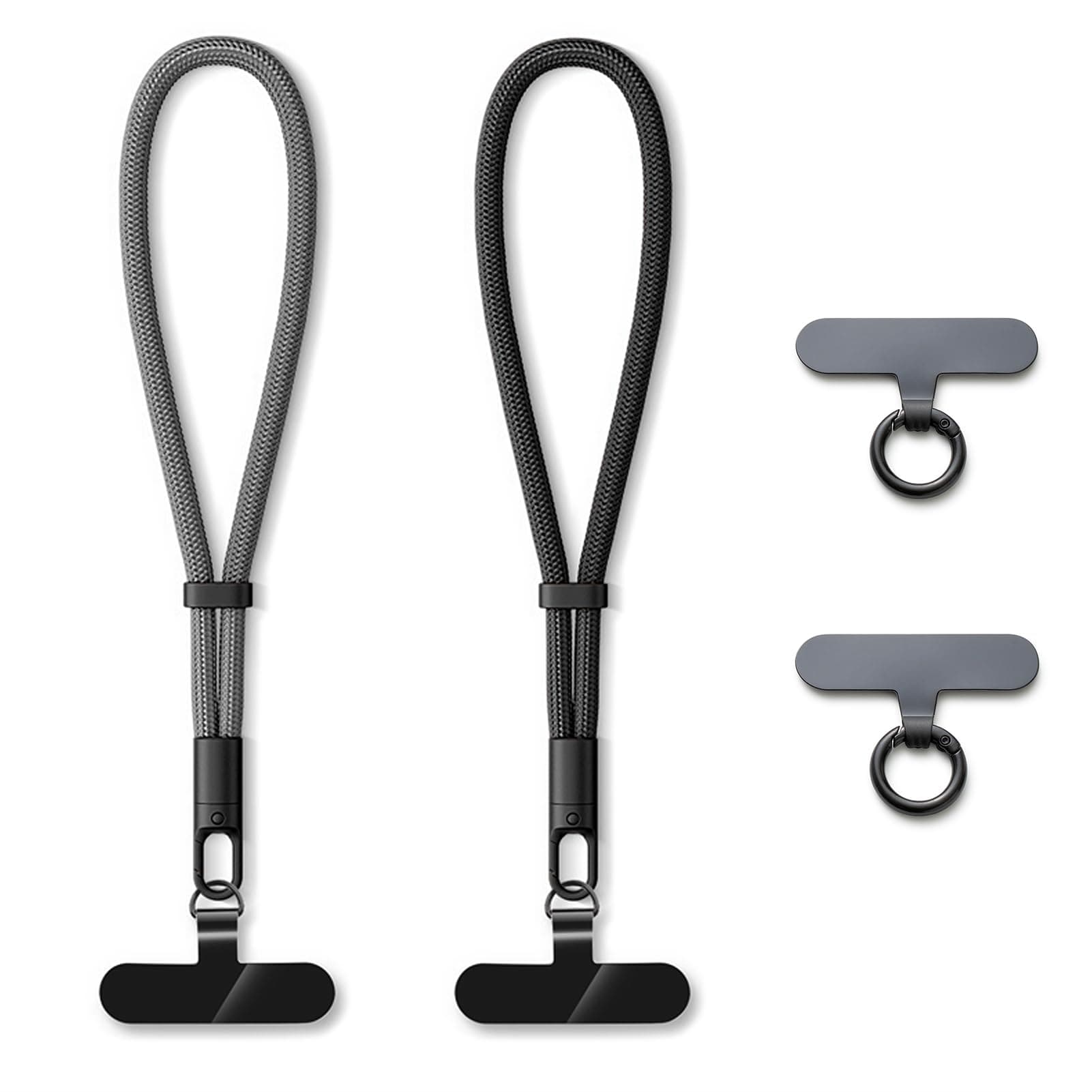 Handykette Universal Handykette Kurz Handyanhänger Handyband Handy kette Kurz, Handy Lanyards Schlüsselband Handgelenkriemen - 2 Stück Schwarz Dunkelgrau 20 cm Angebot bei HelloDeals