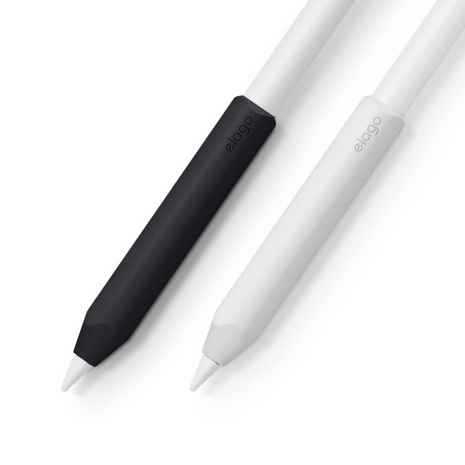 elago 2er Paket Silikongriff Kompatibel mit Apple Pencil USB-C, Kompatibel mit Apple Pencil 2. und 1. Generation, Ergonomische Design mit Magnetischer Aufladung und Double Tap (Weiß/schwarz) Weiß/ schwarz Angebot bei HelloDeals