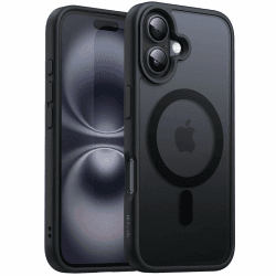 JETech Magnetisch Hülle für iPhone 16 6,1 Zoll Kompatibel mit MagSafe, Transluzente Matt Rückseite Dünn Stoßfest Handyhülle (Schwarz) Angebot bei HelloDeals