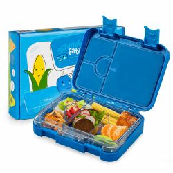 schmatzfatz Junior Brotdose Kinder mit Fächern| BPA Frei Lunchbox| Bento Box Kinder | Brotbox | Snackbox | Perfekt für Schule, Kindergarten & Unterwegs (Blau) Angebot bei HelloDeals