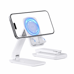 iWALK Magnetischer Handy-Ständer Für Schreibtisch, Höhen- Und Neigungsverstellbare Handy-Halterung, Klappbarer Magnetständer Für iPhone 17 16 15 14 13 12 Pro Max Und iPad, Samsung, Weiß Angebot bei HelloDeals