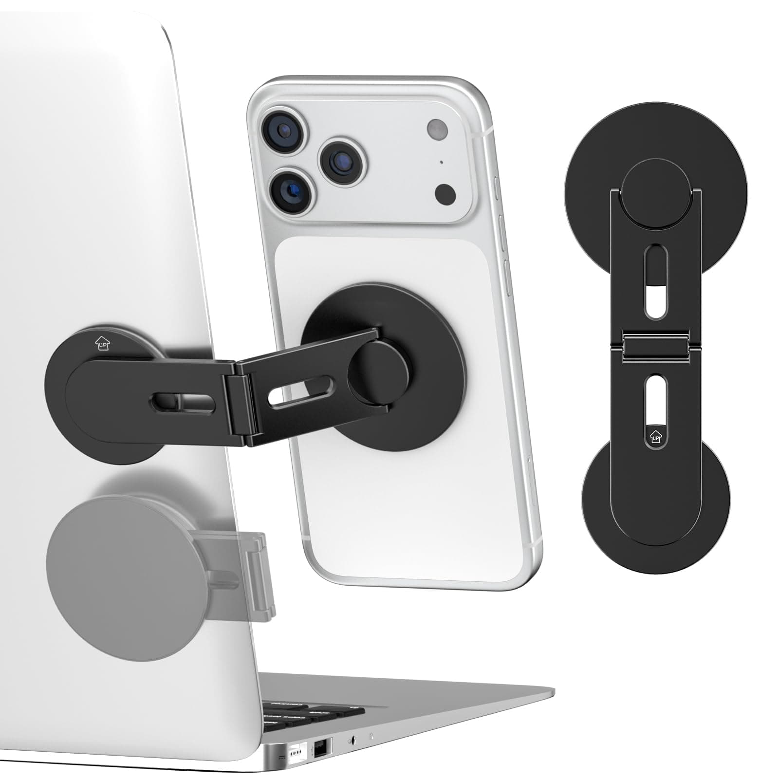 CloudValley Magnetische Handy Ständer, Handyhalterung für Laptop, Verstellbare Handy-Monitor-Seitenhalterung iPhone 17-12pro max air Plus, Schwarz Angebot bei HelloDeals