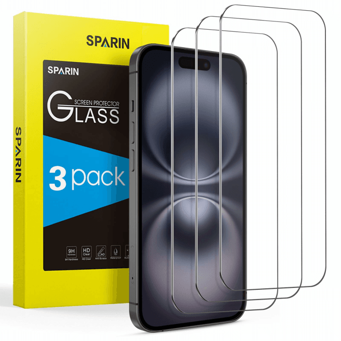 SPARIN Panzer Schutz Glas für iPhone 16 und iPhone 15/15 Pro (6.1 Zoll), 3 Stück HD Schutzfolie, 9H-Härte,Anti-Kratzen, Anti-Öl, Anti-Bläschen iPhone 16/15/15 Pro 6.1 Zoll Angebot bei HelloDeals