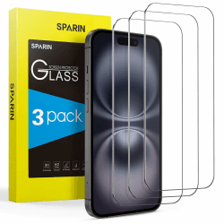 SPARIN Panzer Schutz Glas für iPhone 16 und iPhone 15/15 Pro (6.1 Zoll), 3 Stück HD Schutzfolie, 9H-Härte,Anti-Kratzen, Anti-Öl, Anti-Bläschen iPhone 16/15/15 Pro 6.1 Zoll Angebot bei HelloDeals