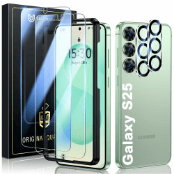 UniqueMe für Samsung Galaxy S25 für Panzerglas, 2 Stück Displayschutz und 2 Stück Kameraschutz, Bruchsichere Schutzfolie für Samsung S25, Leicht anzubringen, Keine Blasen, 9H-Härte, HD-Klar Samsung Galaxy S25 Transparent Angebot bei HelloDeals