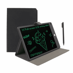 LCD -Tablet für Erwachsene, 12 -Zoll -Vollbild -Zeichnungstablette, Elektrisches Handschriftenpad, Wiederverwendbares Löschen Digitaler Notizblock mit Stift, Pu Case Angebot bei HelloDeals