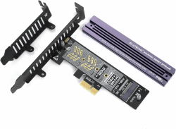 ELUTENG M.2 NVMe zu PCIe 4.0 X1 Adapter Karte, Aluminium-Kühlkörper-Lösung, M.2 SSD PCI Express NVMe Adapter Erweiterungskarte für PCIe 4.0/3.0 X1/X4/X8/X16 und 2230 2242 2260 2280 SSD Purple NVME zu PCIE X1 Angebot bei HelloDeals