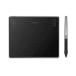 HUION HS64 Grafiktablett für Einsteiger mit Batterielosem Stift, 8192 Druckstufen für Digitale Kunst, Malerei und Design, OSU, Zeichentablett Kompatibel mit Windows, Mac, Android und Linux, Schwarz Angebot bei HelloDeals