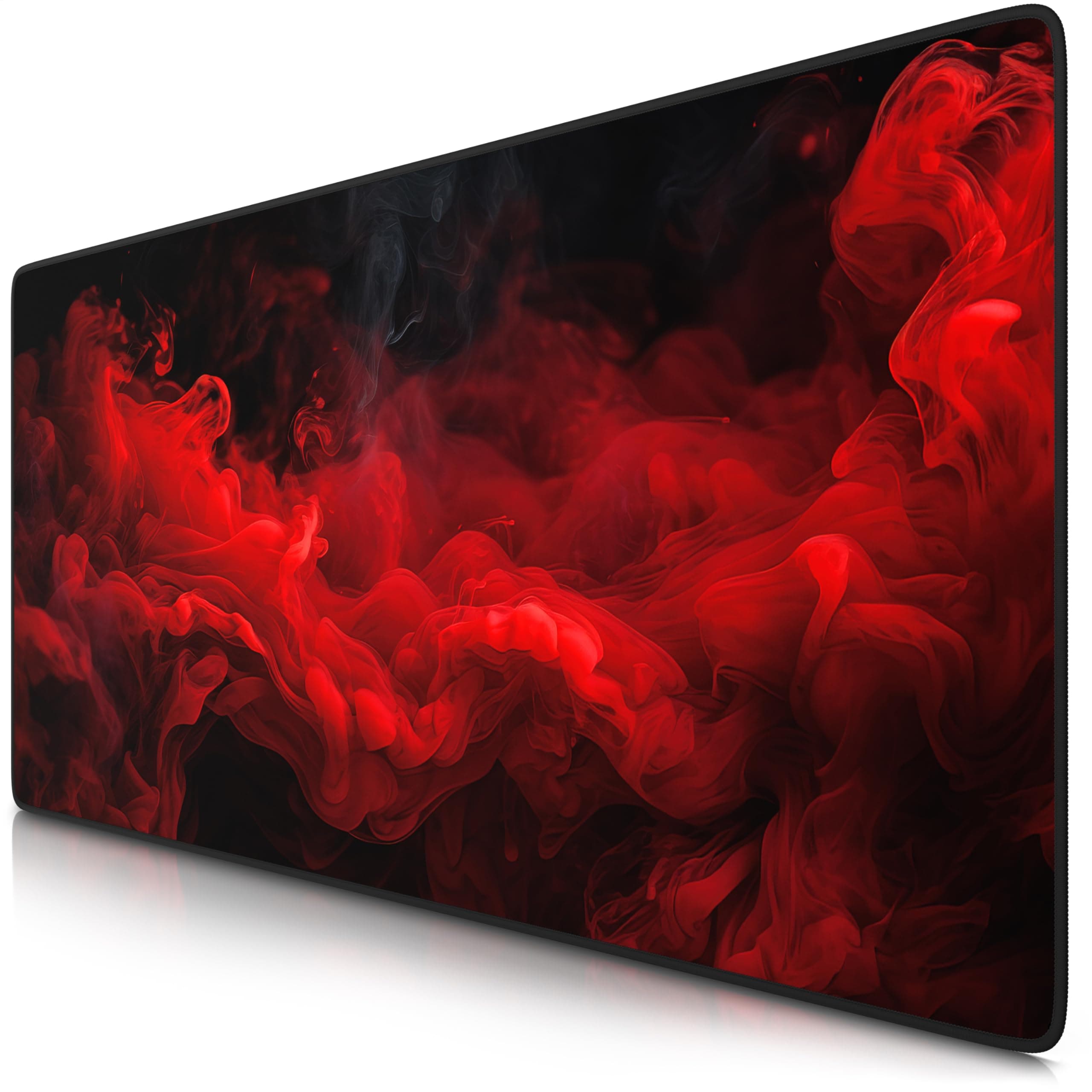 TITANWOLF - XXL Speed Gaming Mauspad 900 x 400mm - XXL Mousepad - Tischunterlage Large Size - verbessert Präzision und Geschwindigkeit - Red Smoke Angebot bei HelloDeals