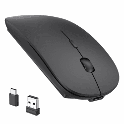 RaceGT Maus Kabellos USB-C & USB-A, Mouse Aufladbar 2,4GHz Leise klick 3 Adjustable DPI Level mit 4 Tasten, mit EIN Aus Schalter für Computer Laptop PC MacbookPro/Air Chromebook USB-C & USB-A Stil Angebot bei HelloDeals