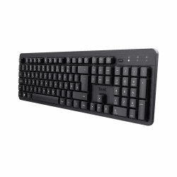 Trust ODY II Leise Tastatur Kabellos Deutsches QWERTZ Layout, Flachen Tasten, Funktastatur Spritzwassergeschützt, RF 2.4GHz USB-Empfänger, Wireless Keyboard PC Laptop Computer Mac - Schwarz Angebot bei HelloDeals