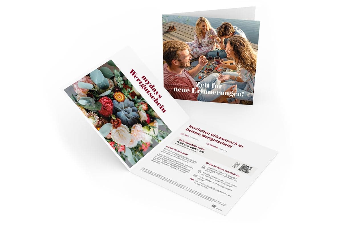 mydays Geschenk Wertgutschein Danke 60 Euro Angebot bei HelloDeals