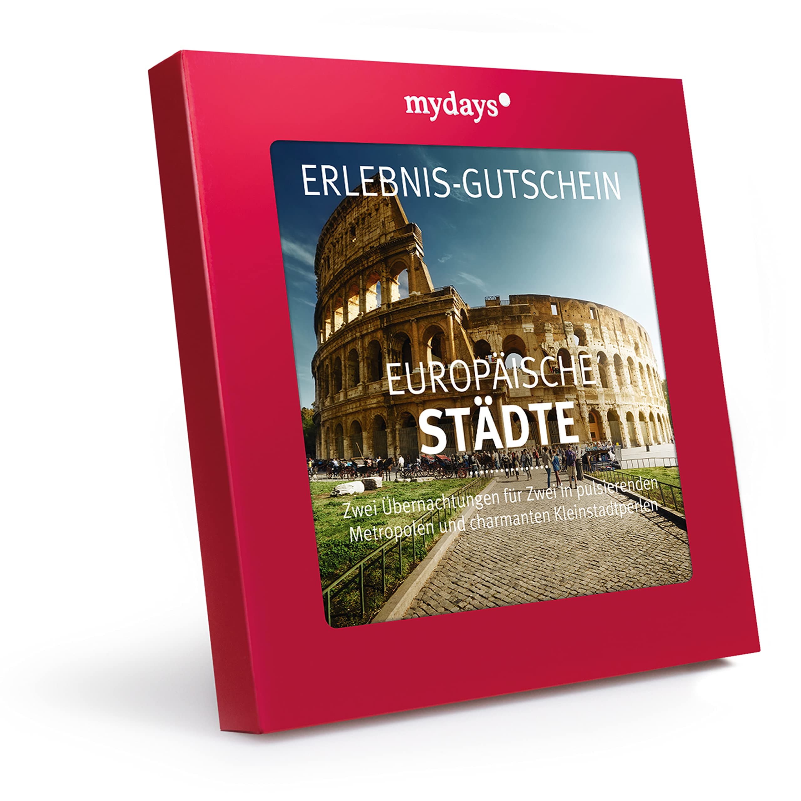 Hotel-Gutschein / mydays / EUROPÄISCHE STÄDTE / 2 Übernachtungen inklusive Frühstück 2 Personen / über 30 Hotels / Geschenkidee für Paare / Inklusive Geschenkbox Angebot bei HelloDeals