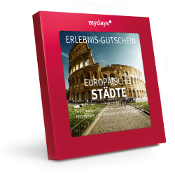 Hotel-Gutschein / mydays / EUROPÄISCHE STÄDTE / 2 Übernachtungen inklusive Frühstück 2 Personen / über 30 Hotels / Geschenkidee für Paare / Inklusive Geschenkbox Angebot bei HelloDeals